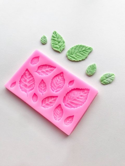 molde de silicona hojas
