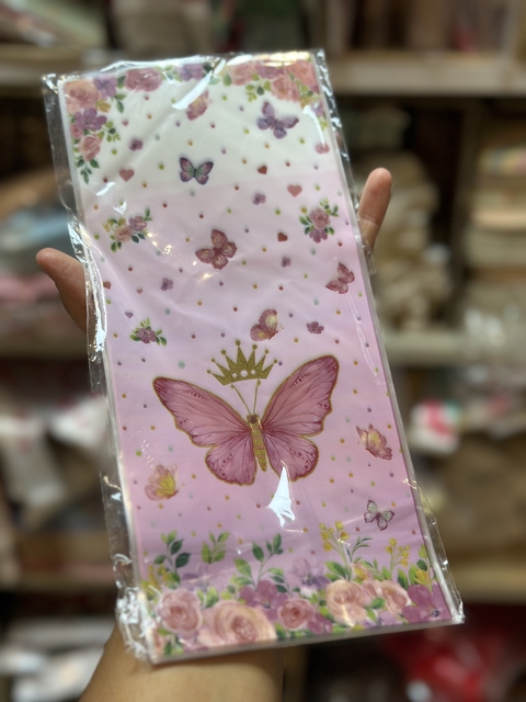 Bolsa de 12x27 cms. Mariposa con corona. Pack por 10 unidades. - comprar online