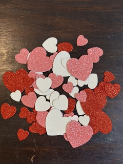 Pack de 60 corazones autoadhesivos en goma eva brillosa - comprar online