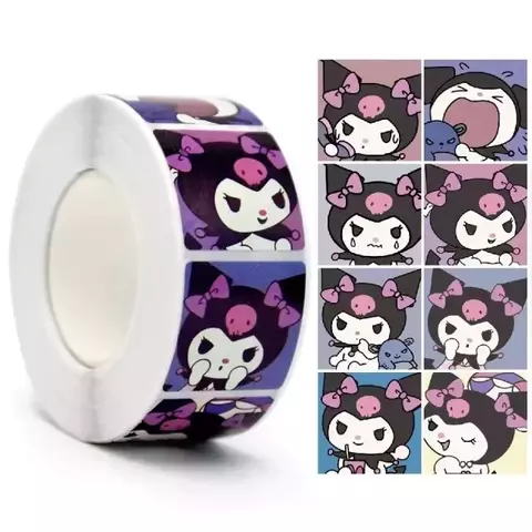Rollo de stickers Kuromi. Rollo con 500 unidades - comprar online