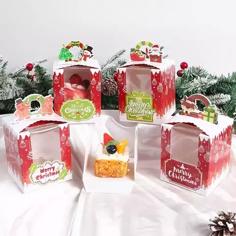 Caja navidad para minipandulce. Precio por unidad.