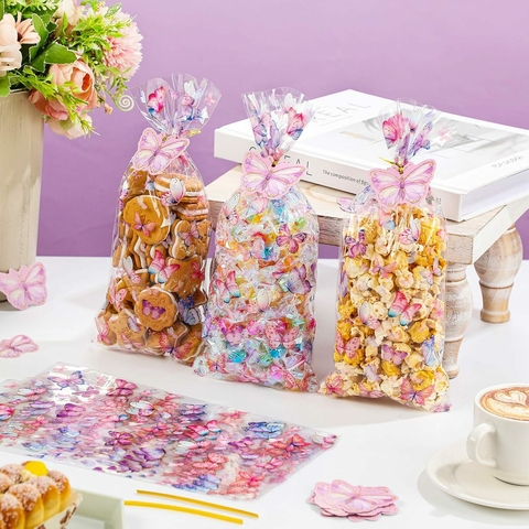 Bolsa "mariposas de colores". 12,5x27 cms. Pack por 10 unidades. - comprar online