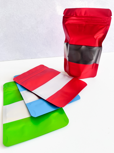 Bolsa doypack rojas 10x15 cms. Precio por unidad.