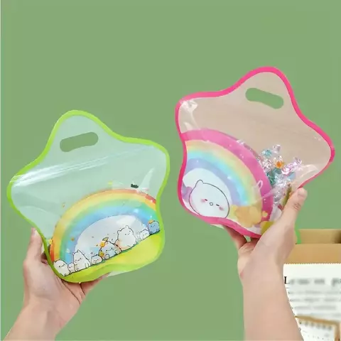 Bolsas doypack con forma de estrellas. Diseño arcoiris. Precio por unidad. - comprar online