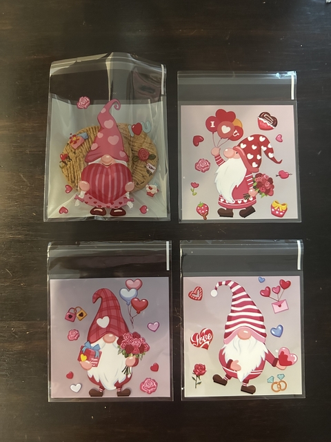 Bolsa opp de 10x10 cms motivo gnomo. Pack por 10 unidades. - comprar online