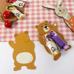 Tarjeta oso con bolsita. Pack por 10 unidades. - comprar online
