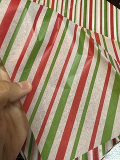 Papel seda lineas navideñas. Pack por 10 unidades. - comprar online