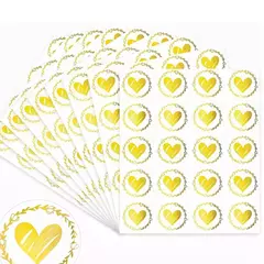 Plancha de 25 stickers corazón dorado o rosa gold. Precio por plancha. - Capkelitos mayorista