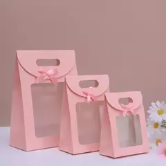 Bolsa rosa con visor. 4 tamaños disponibles. Precio x unidad. en internet