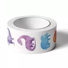 Rollo de stickers dinos x 500 unidades. - comprar online