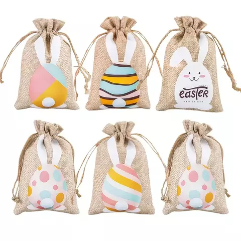 Bolsa arpillera Pascua de 13x18 cms. Precio por unidad.