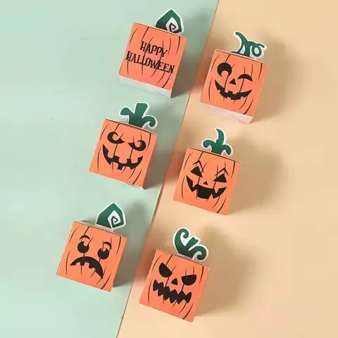 Caja calabaza de halloween. Pack x 6 unidades. - comprar online