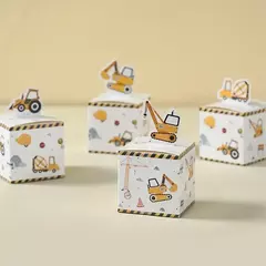 Cajas temática vehículos de construcción. Pack x 6 unidades - comprar online