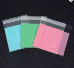 Bolsa opp "Lunares fondo color" 7x7cm. Pack por 10 unidades. en internet