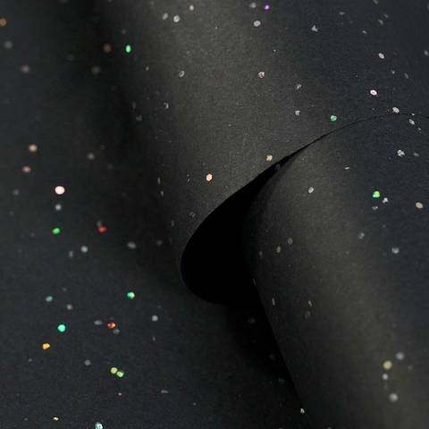 Papel seda negro con brillos de colores. Pack por 2 unidades. - comprar online