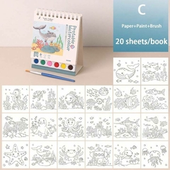 Kit de 20 hojas para pintar+ acuarelas + pincel. - comprar online