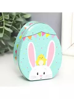 Latas con conejitos. Medida 9x11x4,5 cms - Capkelitos mayorista