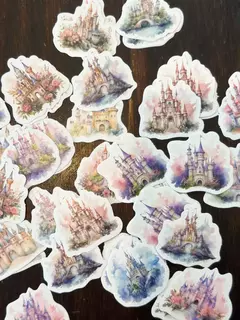 Pack con 45 stickers castillos en internet