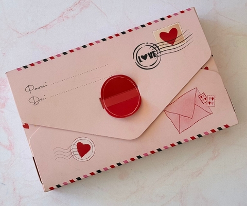 Sobre carta Día de los enamorados 21x14x3,5 cms. Precio por unidad.