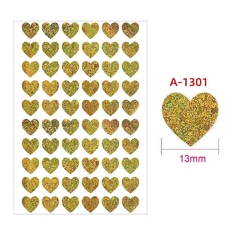Plancha de stickers corazón. Plancha con 60 unidades.