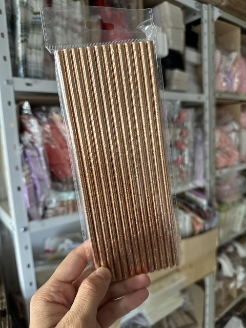 Sorbetes de polipapel rosa gold x 25 unidades - comprar online