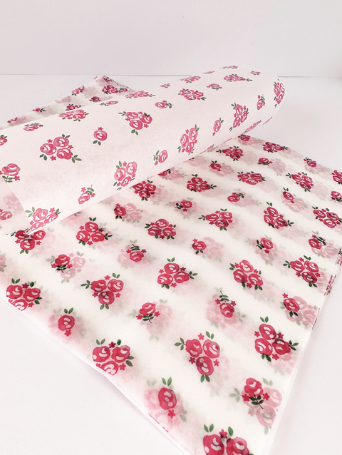 Papel parafinado para alimentos flores. Pack por 10 unidades.