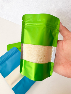 Bolsa doypack verde 10x15 cms. Precio por unidad. - Capkelitos mayorista