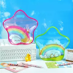 Bolsas doypack con forma de estrellas. Diseño arcoiris. Precio por unidad. - Capkelitos mayorista