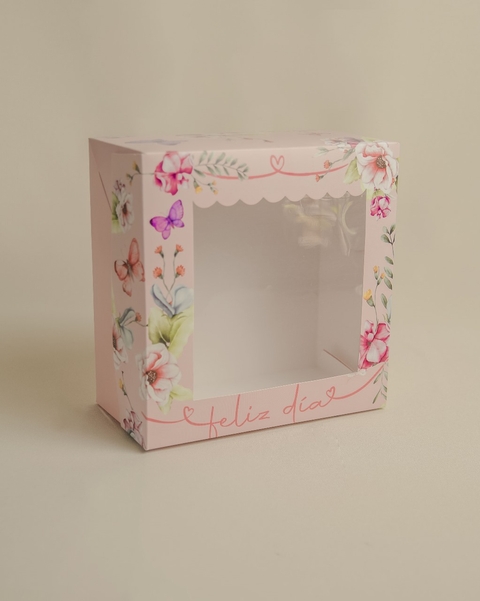 Caja cuadrada con visor "Día de la madre". Precio por unidad.