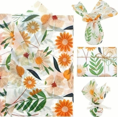 Papel seda flores naranjas. Pack por 2 unidades. - comprar online