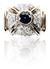 Anillo Zafiro Azul Y Diamantes - Oro 18 Kts. - Arrighi Joyas - en internet