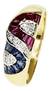Anillo Rubìes Zafiros Y Diamantes Oro 18 K- Arrighi Joyas - comprar online