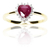 Anillo Roseta Corazón Rubí Con Diamantes - Oro 18 Kts. en internet