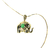 Dije Elefante Esmeralda Diamante Con Cadena Oro 18 Kts. - comprar online