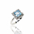 Anillo Light Blue Topaz Y Diamantes - Oro 18 Kts. en internet