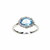 Anillo Light Blue Topaz Central 26 Diamantes Oro 18 Kts. - comprar online