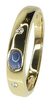 Anillo Zafiro Central Con 2 Diamantes Oro 18 Kts.