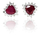 Aros Corazón Roseta Rubíes Diamantes O18 Kt. - Arrighi Joyas - tienda online