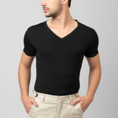 Undershirt Masculina Gola V Cor:Preto;Tamanho:M