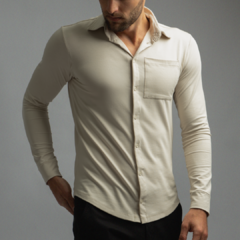 Camisa Pilot Viscose Cor:Bege Claro;Tamanho:XGG