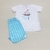 Conjunto Infantil Masculino Estampado - Camiseta Barquinho e Bermuda Listrada | Marlan