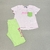 Conjunto Infantil: Blusa Rosa e Shorts Verde Neon - Kukiê - comprar online