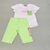 Conjunto Infantil: Blusa Rosa e Shorts Verde Neon - Kukiê