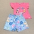 Conjunto Infantil: Blusa Rosa e Shorts Azul com Estampa de Selva - Marlan - loja online