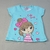 Conjunto Infantil Feminino Cute Girl - Blusa Azul com Estampa e Shorts Floral Colorido | Pingo do Í na internet