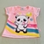 Imagem do Conjunto Feminino Bebê Blusa Rosa Urso Panda e Short Azul - Marlan | Pingo do i