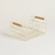 CANASTO ORGANIZADOR DE ACERO CREAM MANIJAS BAMBOO 20X17,5X10 CM