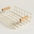 CANASTO ORGANIZADOR DE ACERO CREAM MANIJAS BAMBOO 20X17,5X10 CM - comprar online