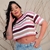 Blusa Cropped Listrado na internet