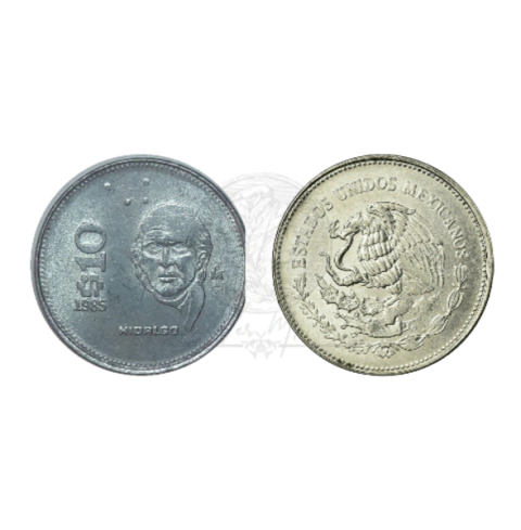 Moneda de 10 Pesos M. Hidalgo (1985–1990)(CIRCULADA) - comprar en línea